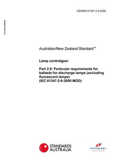 AS/NZS 61347.2.9:2004 PDF