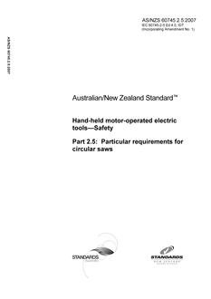 AS/NZS 60745.2.5:2007 PDF