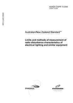 AS/NZS CISPR 15:2006 PDF