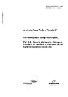 AS/NZS 61000.6.3:2007 PDF