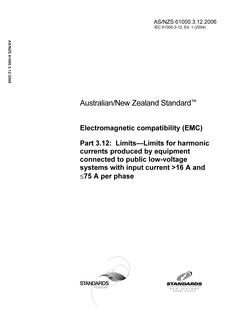 AS/NZS 61000.3.12:2006 PDF