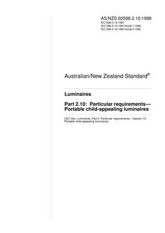 AS/NZS 60598.2.10:1998 PDF