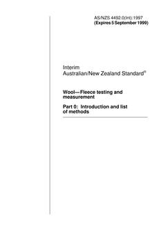 AS/NZS 4492.0(INT):1997 PDF