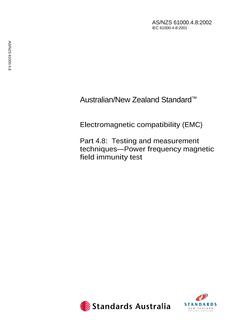 AS/NZS 61000.4.8:2002 PDF