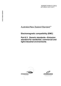 AS/NZS 61000.6.3:2012 PDF