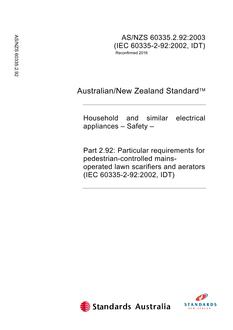 AS/NZS 60335.2.92 PDF