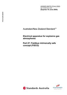 AS/NZS 60079.27(INT):2003 PDF