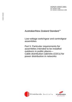 AS/NZS 3439.5:2001 PDF