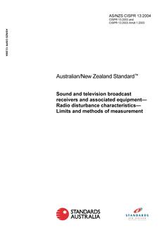 AS/NZS CISPR 13:2004 PDF