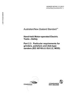 AS/NZS 60745.2.3:2011 PDF