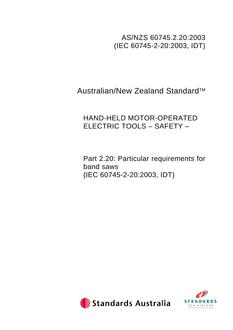 AS/NZS 60745.2.20:2003 PDF