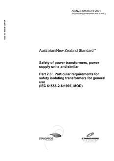 AS/NZS 61558.2.6:2001 PDF