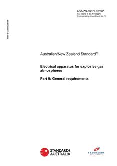 AS/NZS 60079.0:2005 PDF