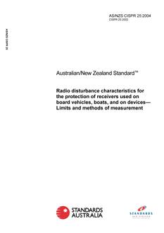 AS/NZS CISPR 25:2004 PDF