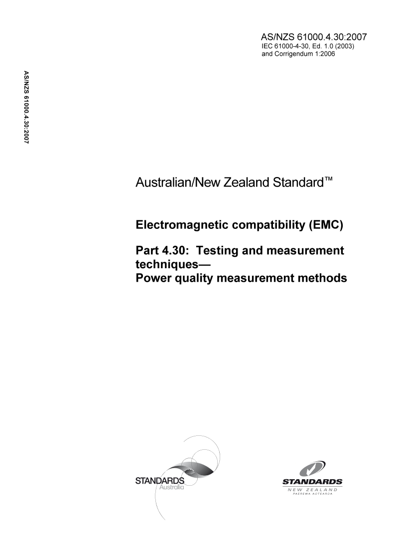 AS/NZS 61000.4.30:2007 PDF