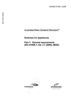 AS/NZS 61058.1:2008 PDF