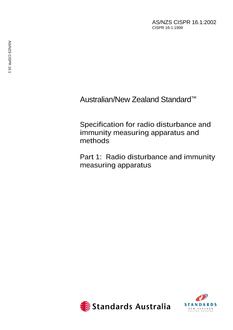 AS/NZS CISPR 16.1:2002 PDF