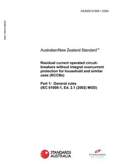 AS/NZS 61008.1:2004 PDF