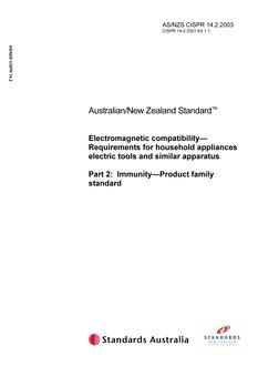 AS/NZS CISPR 14.2:2003 PDF