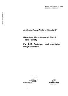 AS/NZS 60745.2.15:2006 PDF