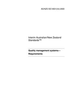 AS/NZS ISO 9001(INT):2000 PDF