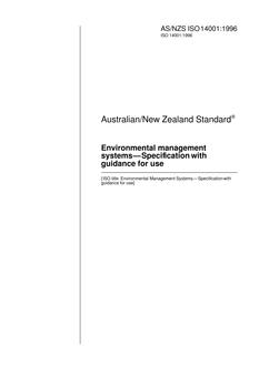 AS/NZS ISO 14001:1996 PDF