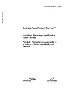 AS/NZS 60745.2.3:2006 PDF