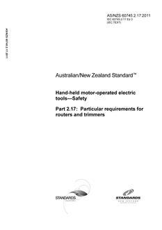 AS/NZS 60745.2.17:2011 PDF