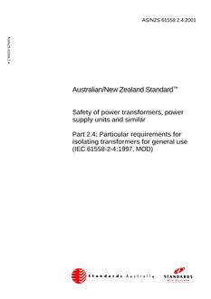 AS/NZS 61558.2.4:2001 PDF