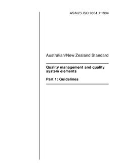 AS/NZS ISO 9004.1:1994 PDF