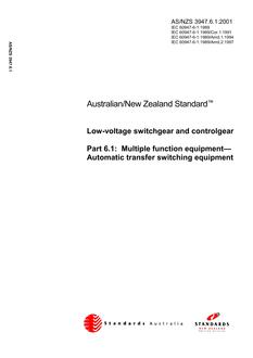 AS/NZS 3947.6.1:2001 PDF