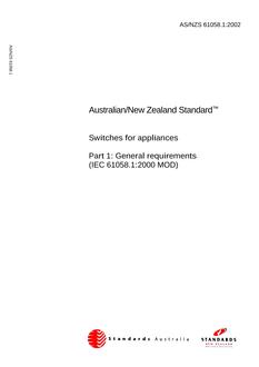 AS/NZS 61058.1:2002 PDF