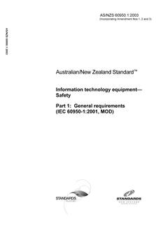 AS/NZS 60950.1:2003 PDF