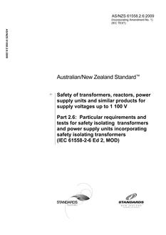 AS/NZS 61558.2.6:2009 PDF