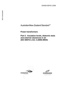 AS/NZS 60076.3:2008 PDF