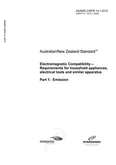 AS/NZS CISPR 14.1:2010 PDF