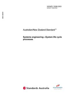 AS/NZS 15288:2003 PDF