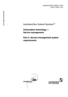 AS/NZS ISO/IEC 20000.1 PDF