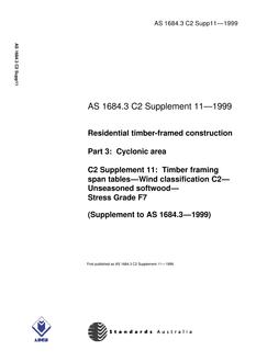 AS 1684.3 C2 SUPP 11-1999 PDF