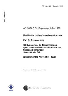 AS 1684.3 C1 SUPP 8-1999 PDF