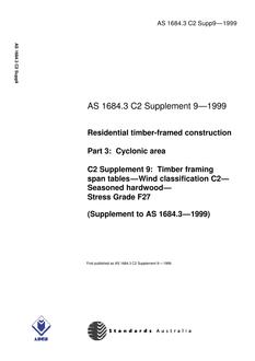 AS 1684.3 C2 SUPP 9-1999 PDF