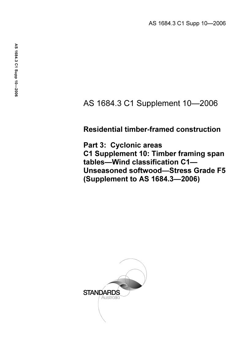 AS 1684.3 C1 SUPP 10-2006 PDF