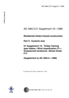 AS 1684.3 C1 SUPP 15-1999 PDF