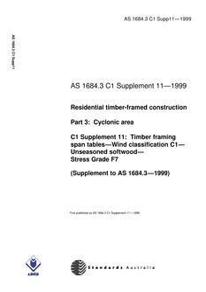 AS 1684.3 C1 SUPP 11-1999 PDF