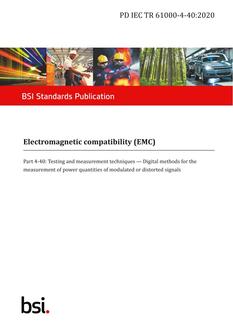 BS PD IEC TR 61000-4-40 PDF