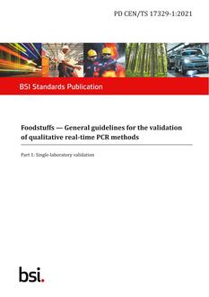 BS PD CEN/TS 17329-1 PDF