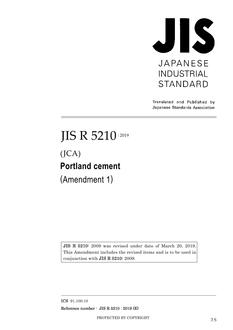 JIS R 5210:2009/AMENDMENT 1:2019 PDF