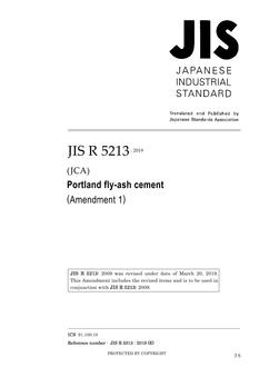 JIS R 5213:2009/AMENDMENT 1:2019 PDF