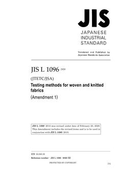 JIS L 1096:2010/AMENDMENT 1:2020 PDF