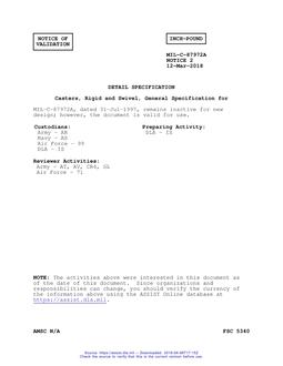 MIL MIL-C-87972A Notice 2 – Validation 1 PDF